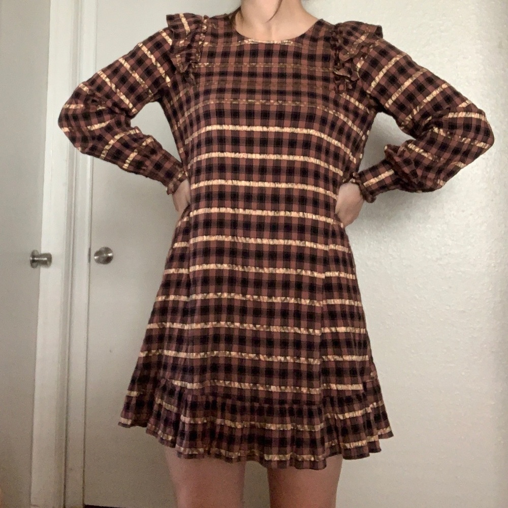 Ruffled Plaid Dress